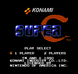Super C title screen for NES